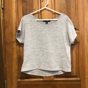 Grey light sweater material top